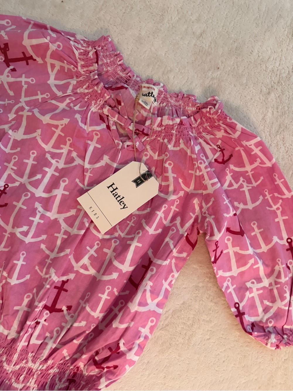NWT Hatley Pink Anchor-Print Kids' Dress